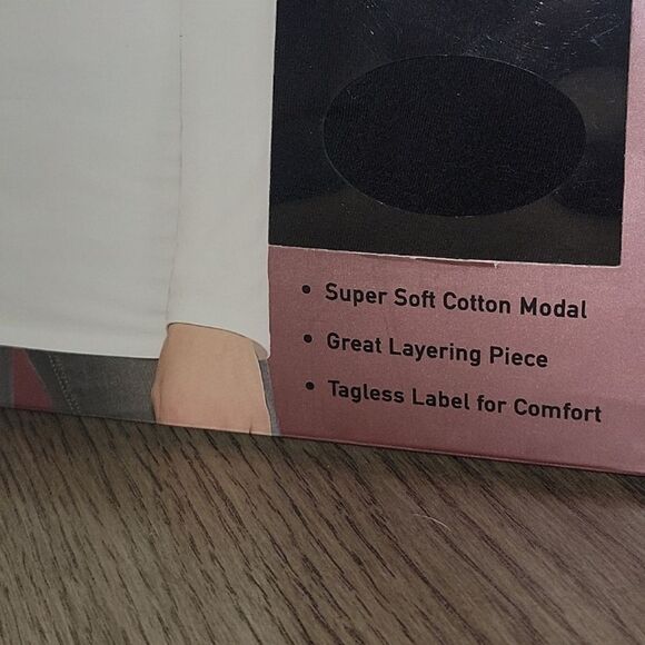 Felina 2-Pack Women Turtlenecks Super Soft Modal Cotton • Black & White • Size L - Picture 6 of 11